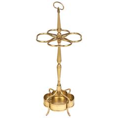 Italian Vintage Solid Brass "Clover" Umbrella Stand
