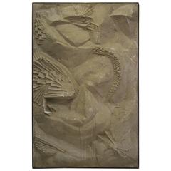 Plaque architecturale monumentale cubiste en relief de Phoenix par George Nocito