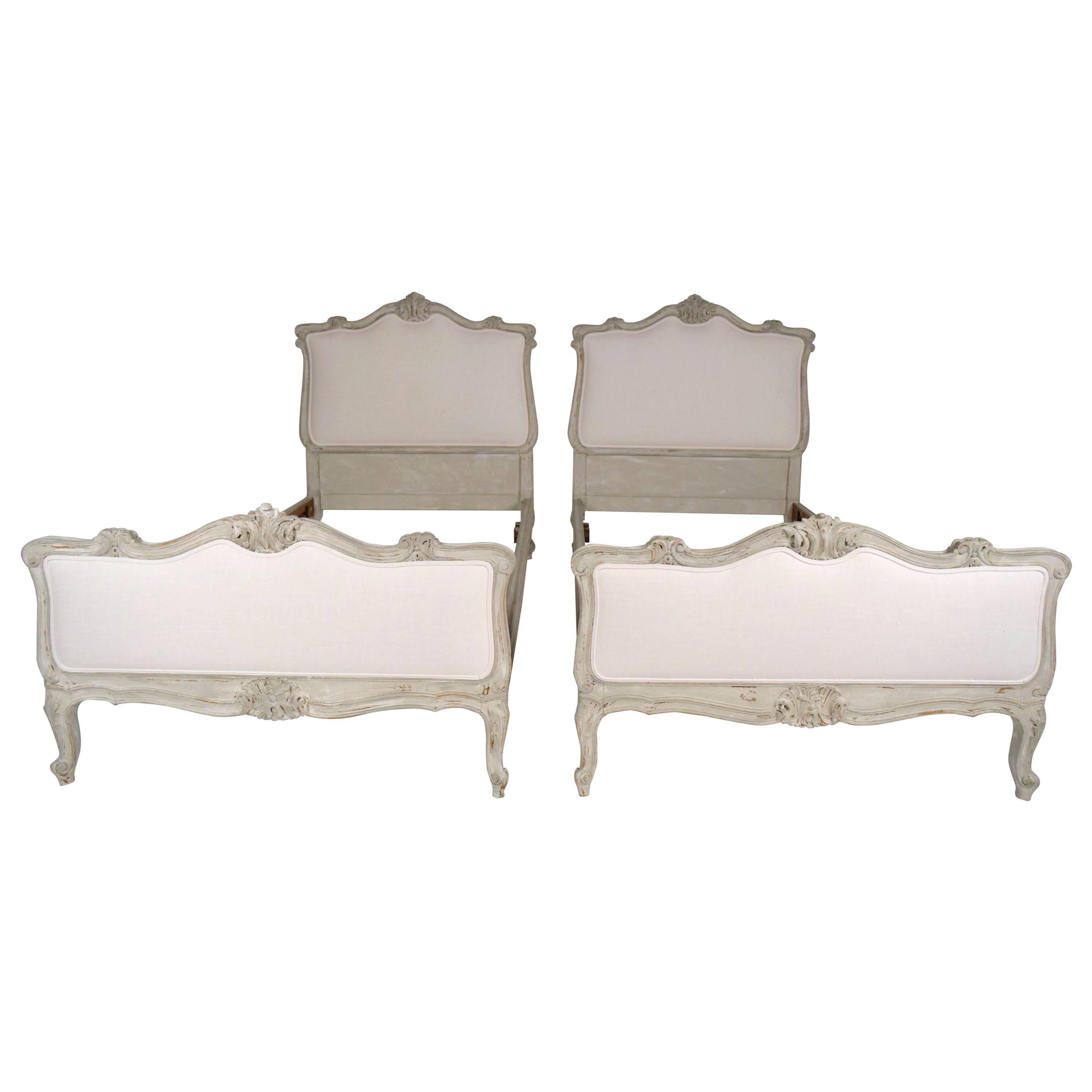 Beautiful Pair of Antiques French Louis XV Beds