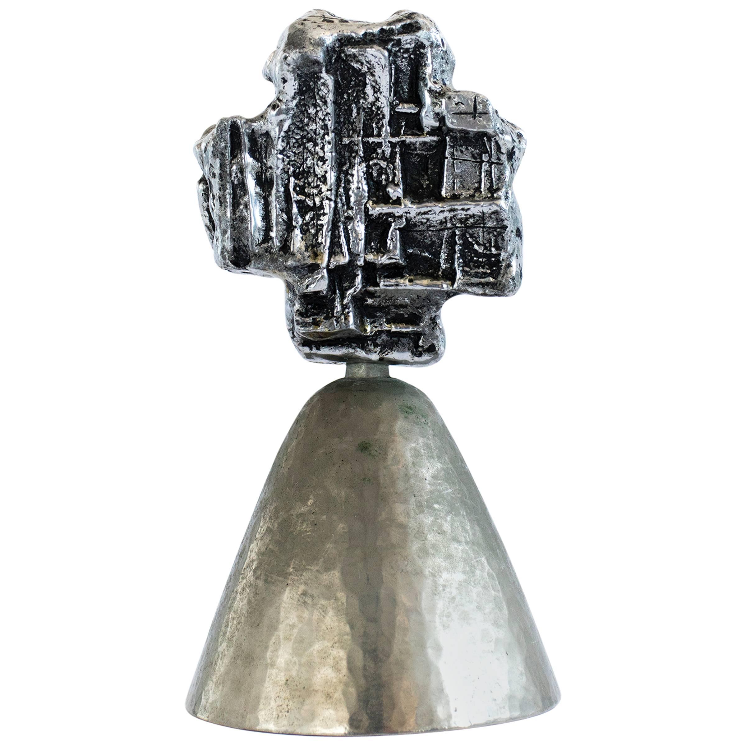 Brutalist Bell in the Manner of Paul Evans For Sale