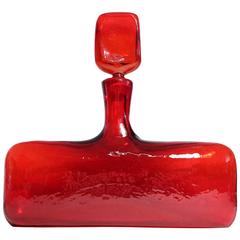 Retro Blenko #6316 Ruby Red Glass Decanter by Wayne Husted