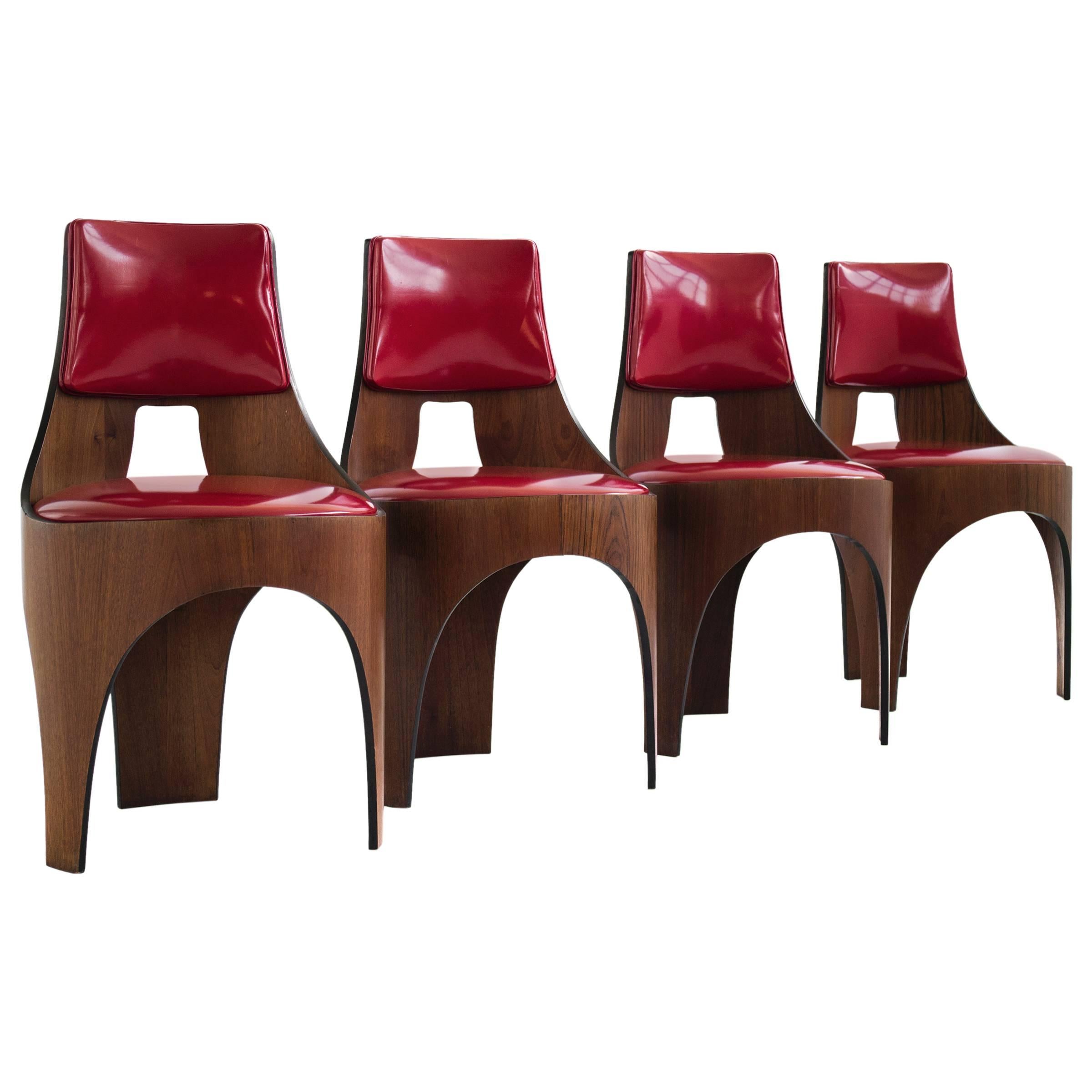 Henry Glass Set of Four Dining Chairs