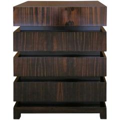 Dom Edizioni Modern Italian Wood Makao Three or Four-drawer Bedside Table
