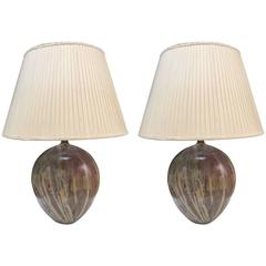 Pair of Italian Glazed Ceramic Lamps 10