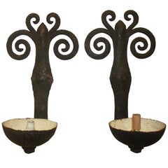 Pair of French Iron Sconces