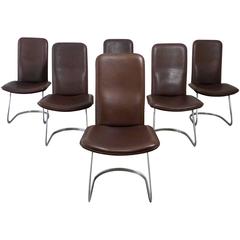 Rare Set of Six Robert Haussmann "RH-320" Chairs for De Sede, Switzerland, 1960s