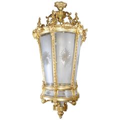 French Empire Style Ormolu Lantern Light Chandelier
