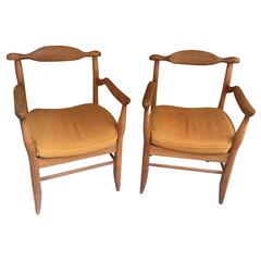 1960 Pair of "Fumay" Armchairs by Guillerme et Chambron
