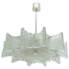Textured Glass Chandelier or Pendant by Kaiser Leuchten