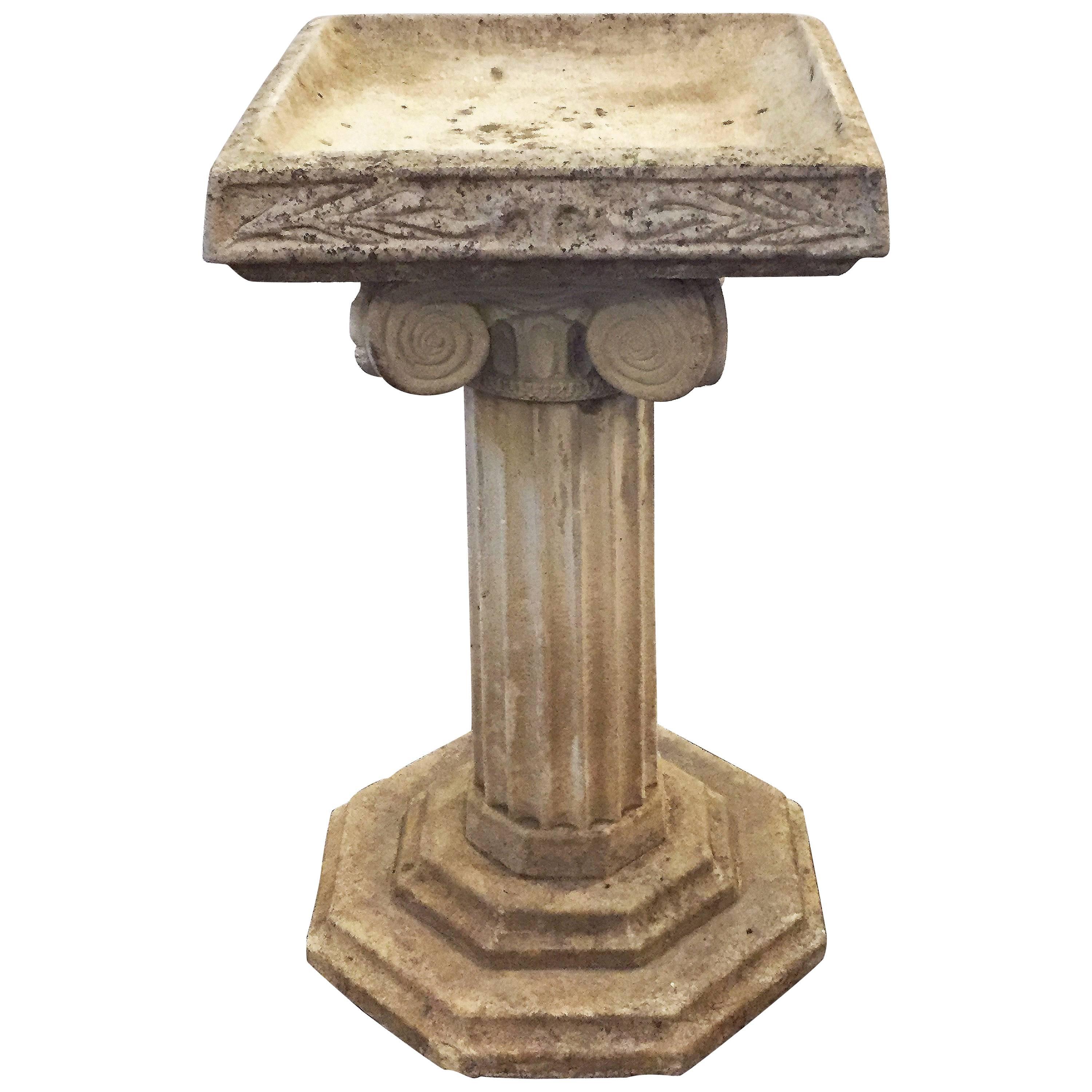 English Garden Stone Bird Bath in the Classical Style