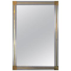 Italian Brass and Chrome Mirror