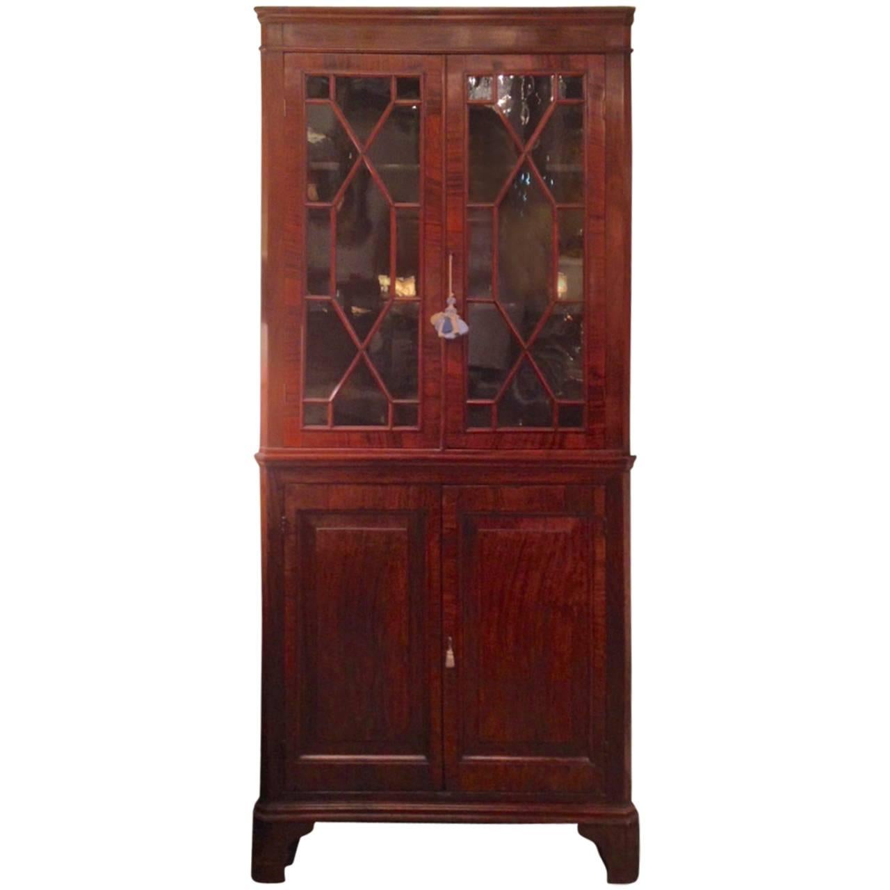 Rare Diminutive George III Rosewood Corner Cupboard