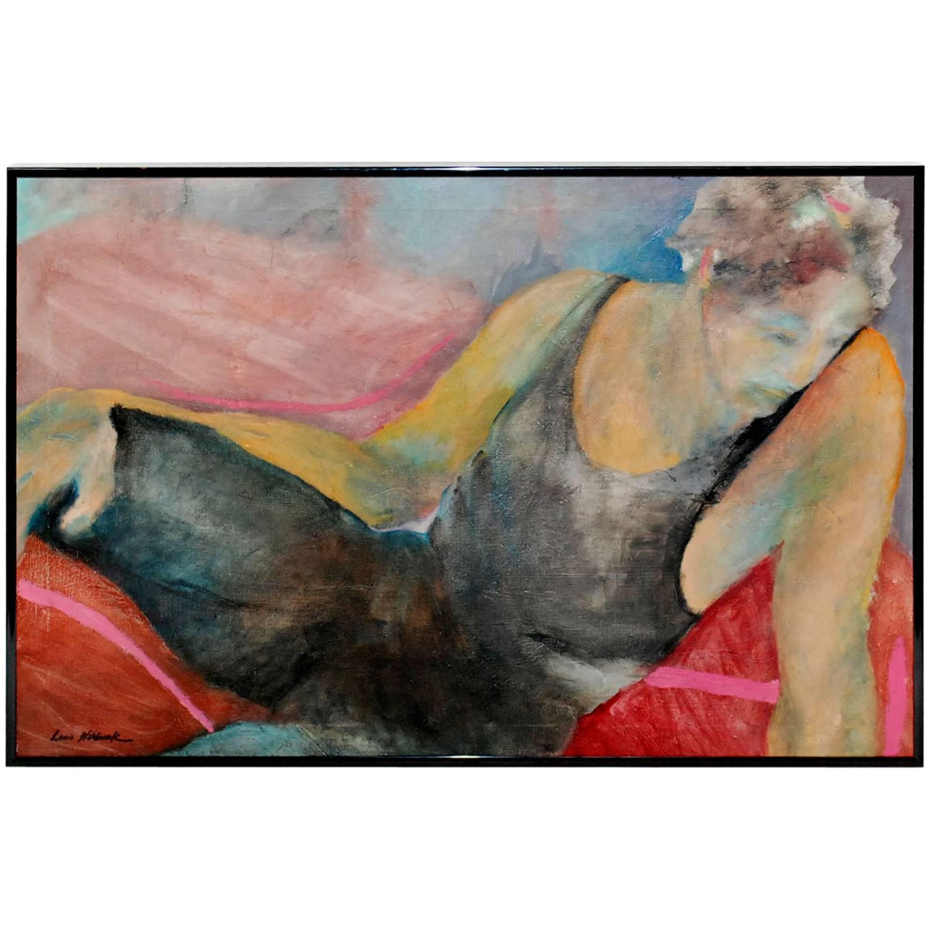 Louis Wolchonok Painting "Reclining Woman"