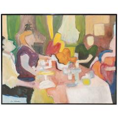 Rare Louis Wolchonok Painting "The Dinner Party"