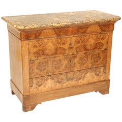 Louis Philippe Style Burl Walnut Commode