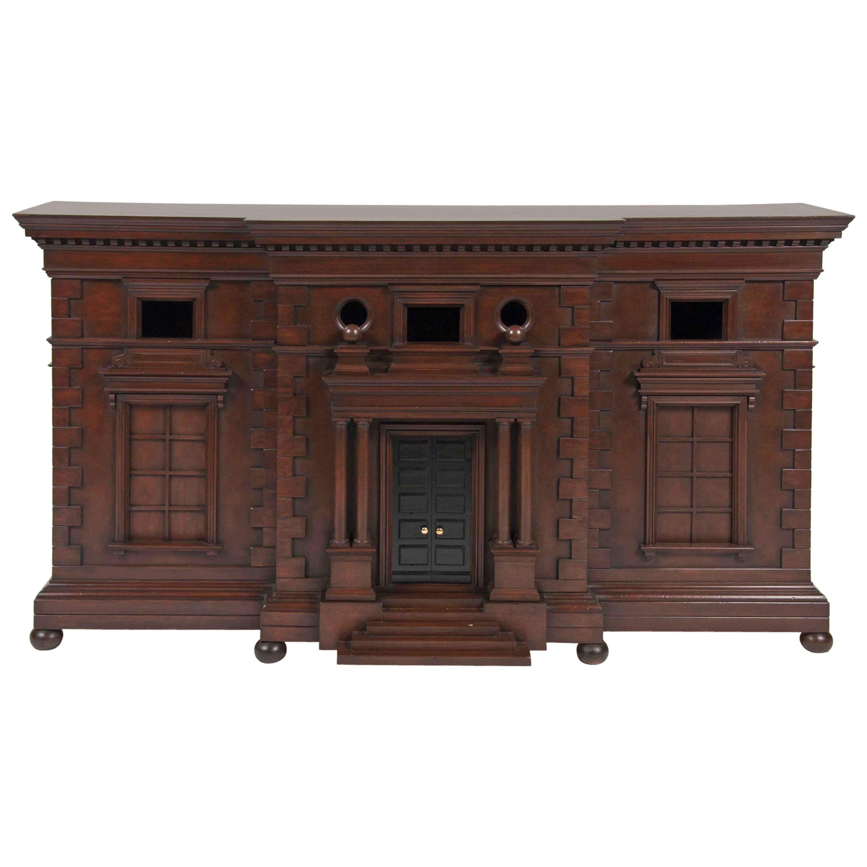 Architecturally Influenced American Credenza For Sale