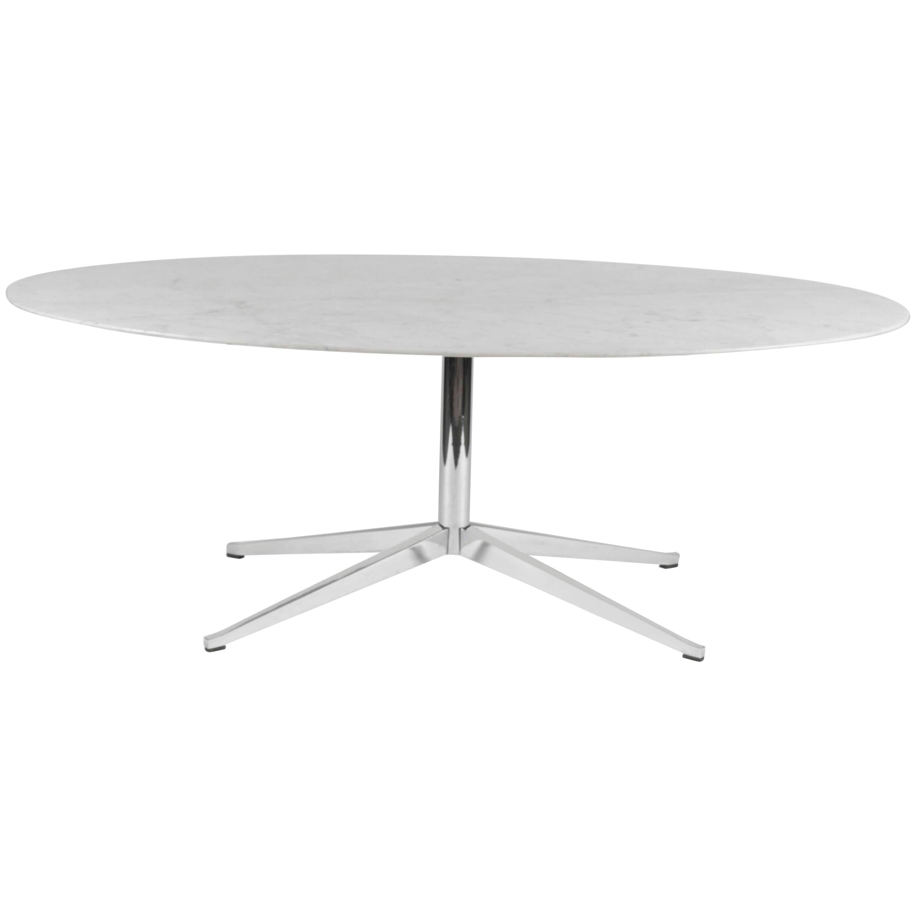 Florence Knoll Dining Table with a Oval Carrara Top