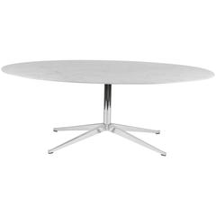 Florence Knoll Dining Table with a Oval Carrara Top