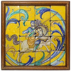 17th Century Talavera Mosaic from Seville, Spain
