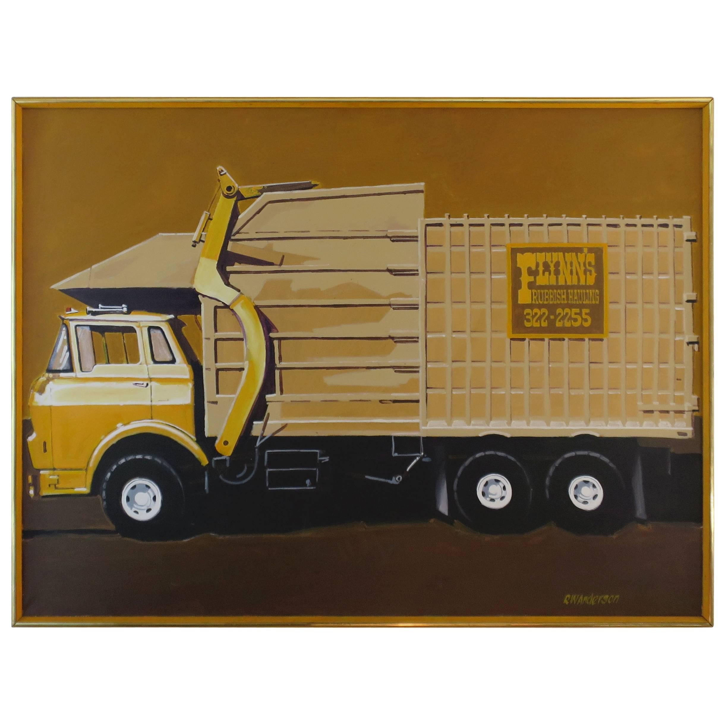 Original Pop Art Garbage Truck Painting