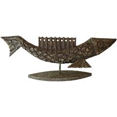Mid-Century Abstract Metal Fish Sculpture