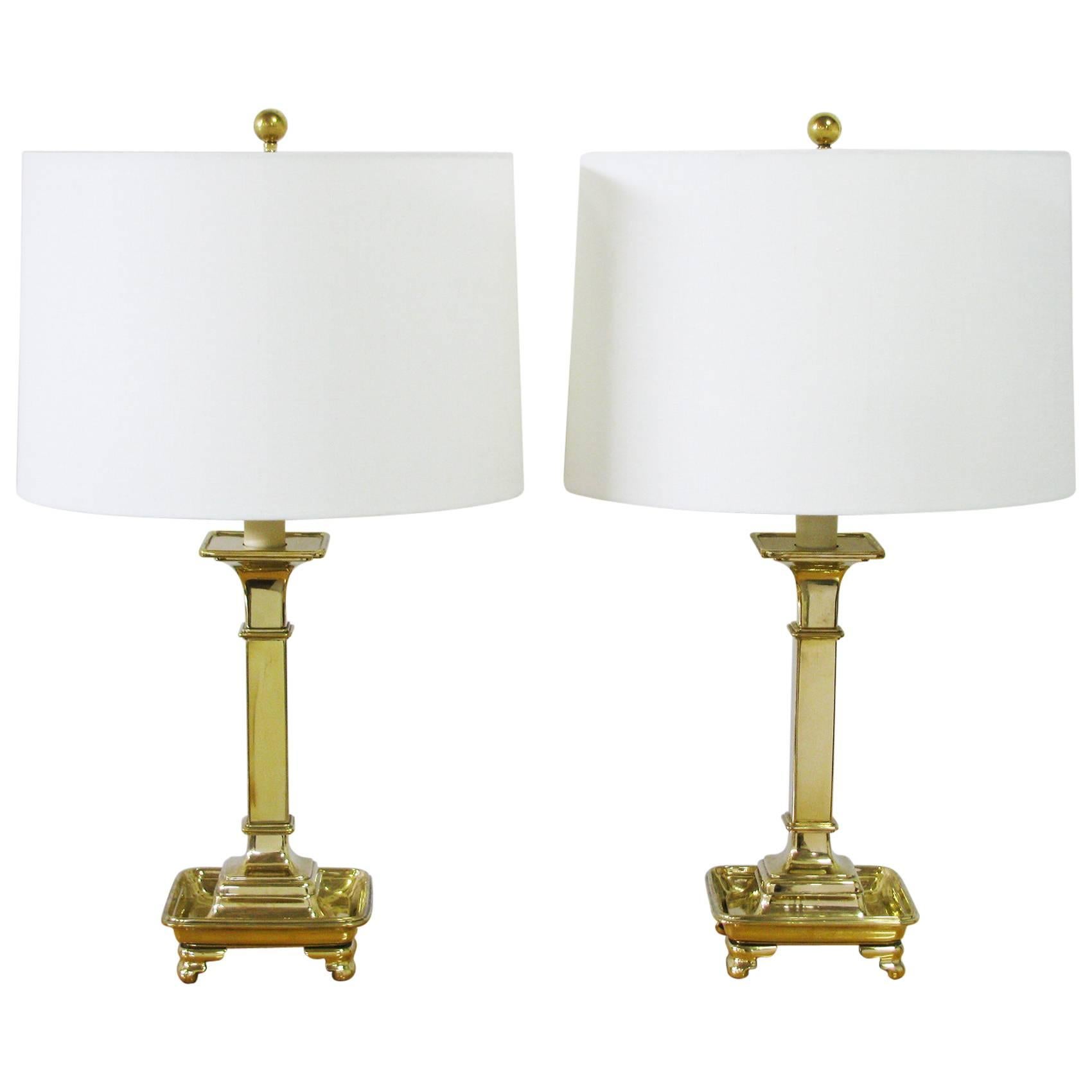 Pair of Brass Table Lamps by Chapman