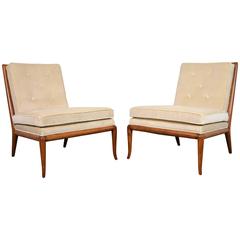 T.H. Robsjohn-Gibbings Pair of Slipper Chairs