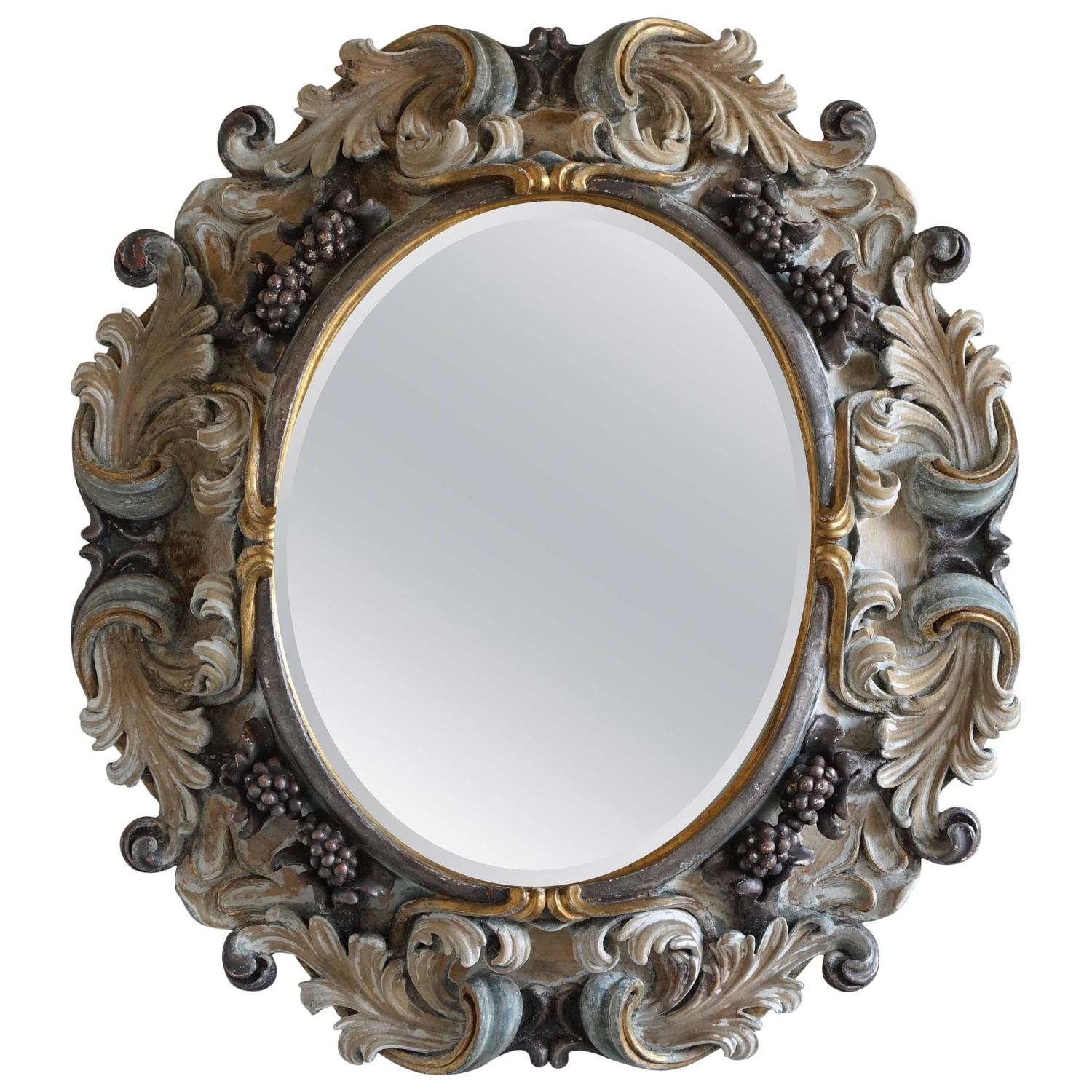 Italian Rococo Style Carved Wood Mirror, circa 1930s For Sale at 1stdibs