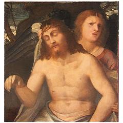 Renaissance Painting "Pieta' with Angel" by Palma il Vecchio, Italy, 1520