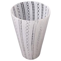 1950s Large Murano Zanfirico Glass Vase by Paolo Venini