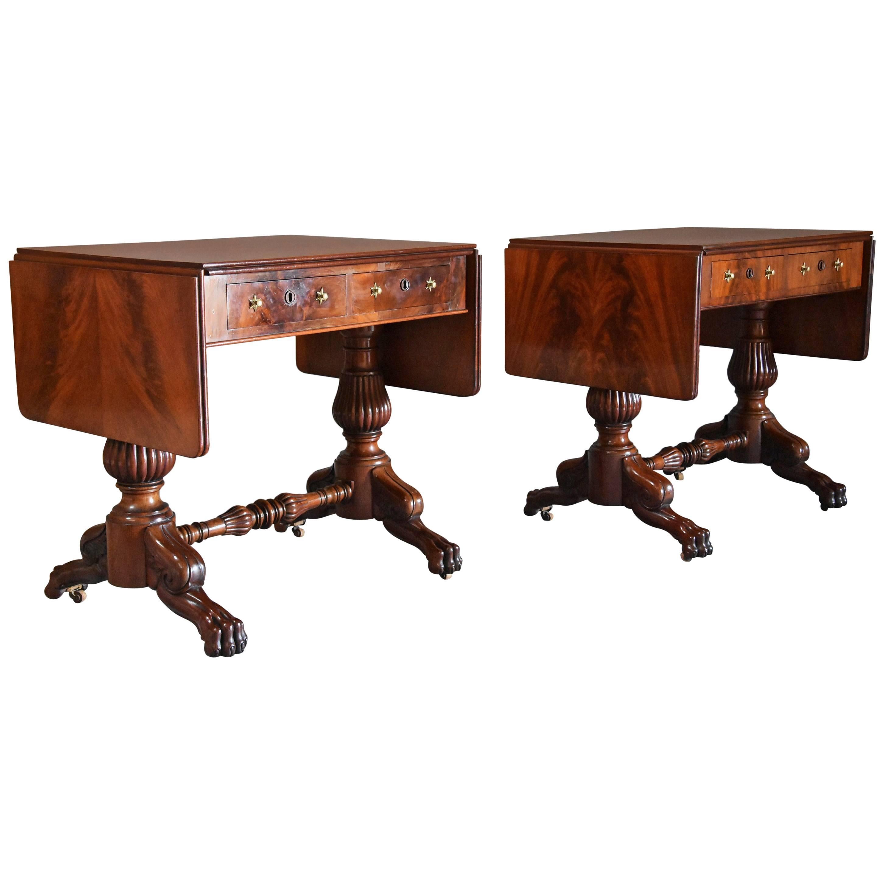 Superb Pair of Mid-19th Century French Mahogany Sofa Tables
