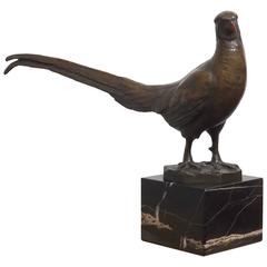 Long Tailed Pheasant Bronze Sculpture by Peder Marius Jensen 6