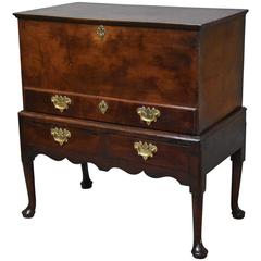 Mid-18th Century Oak Chest on Stand of Fine Patina Antique Mid-18th Century Oak Chest on Stand of Fine Patina