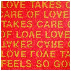 Acrylic Text Painting by David Holland, circa 2001 original; Modern Love