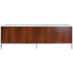 Florence Knoll Multi Drawer Rosewood Marble-Top Credenza
