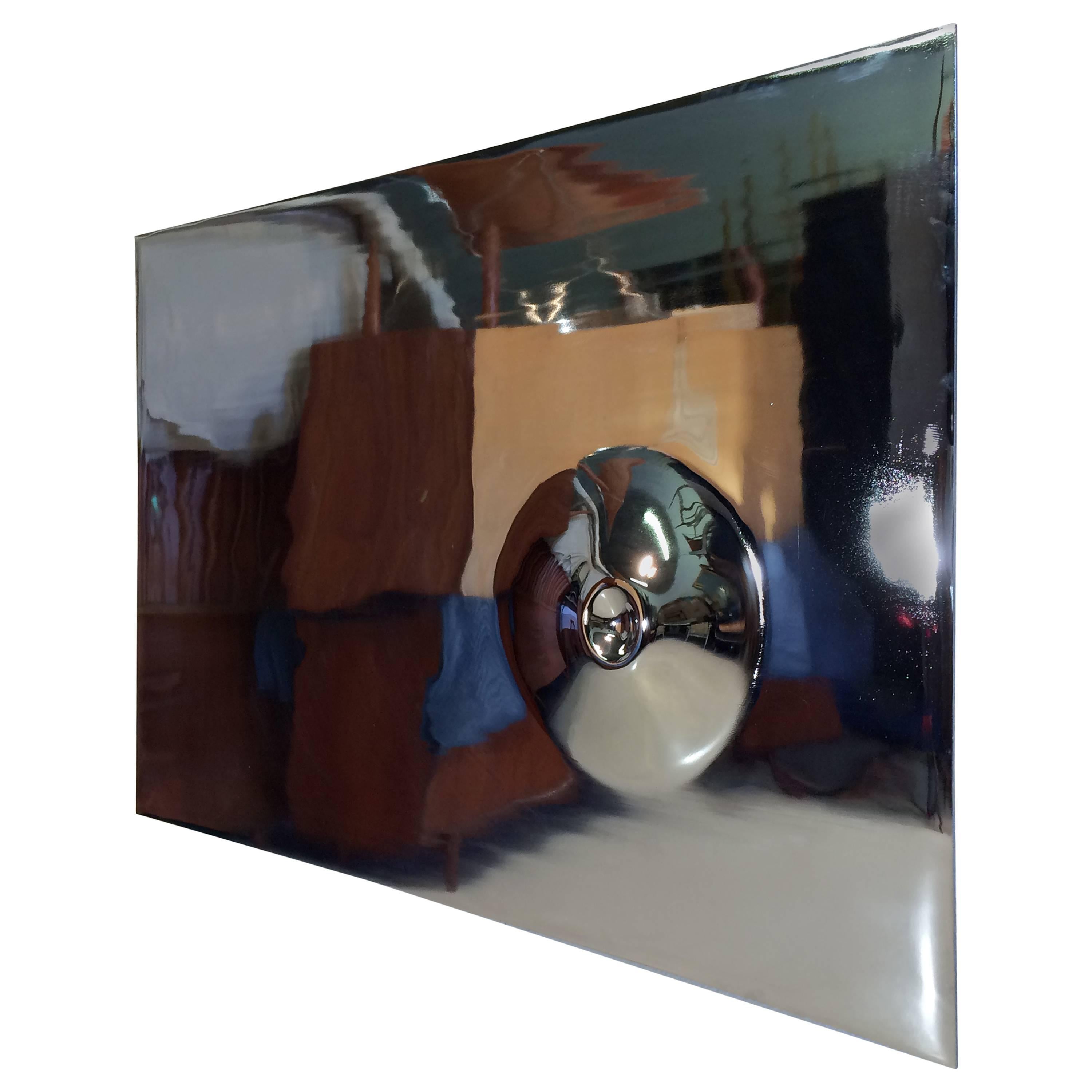 Polished Chrome Wall Relief Sculpture Wall Art For Sale
