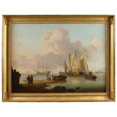 Ships in a Harbor with Figures on the Shore