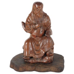 Late 19th Century Chinese Glazed Terracotta Seated Luohan Figure