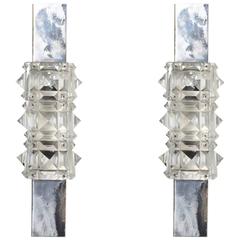 Pair of 1960s Kinkeldey Faceted Crystal Wall Lights 4