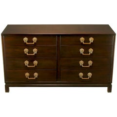Landstrom Furniture Ribbon-Mahogany and Brass Eight-Drawer Dresser
