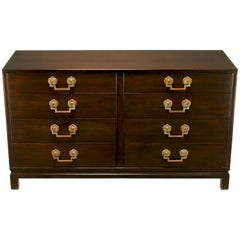 Landstrom Furniture Ribbon-Mahogany and Brass Eight-Drawer Dresser