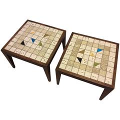 Pair of Mosaic Side Tables