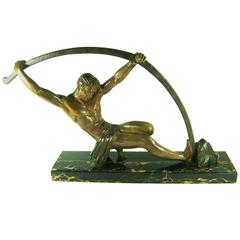 Vintage D. H. Chiparus "L'Age du Bronze" Bending Bar Man, Large size