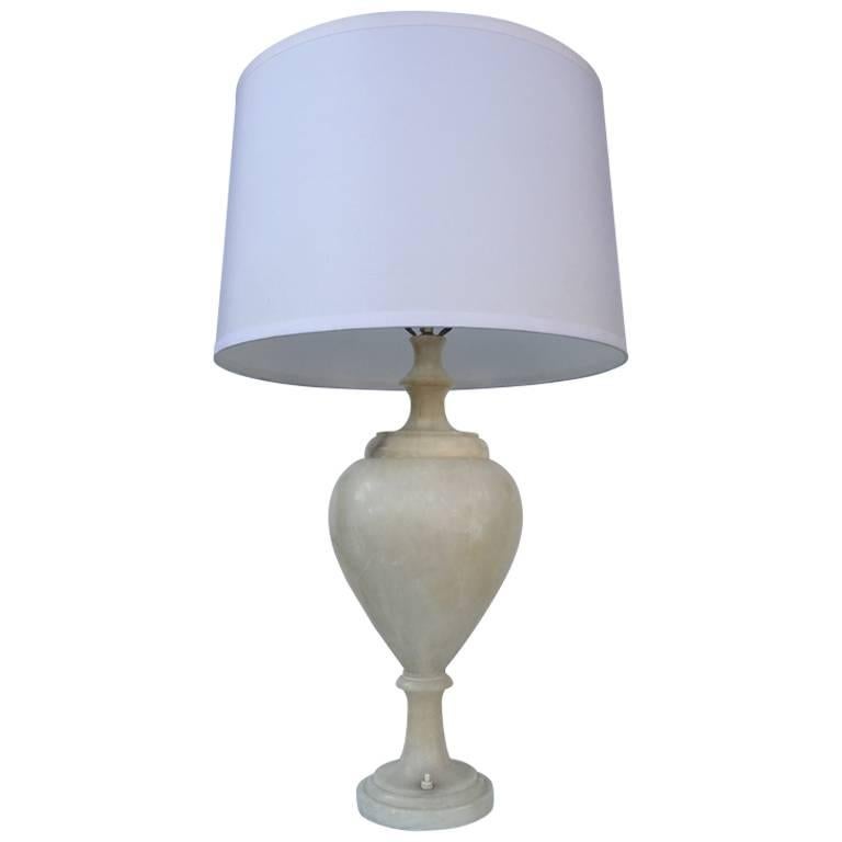 Alabaster Internally Illuminated Table Lamp For Sale
