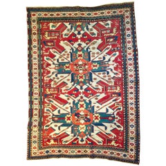 Late 19th Century Eagle Kazak Chelaberd Wool Rug Carpet