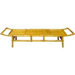 John Wisner Long and Low Pagoda Form Bamboo Coffee Table