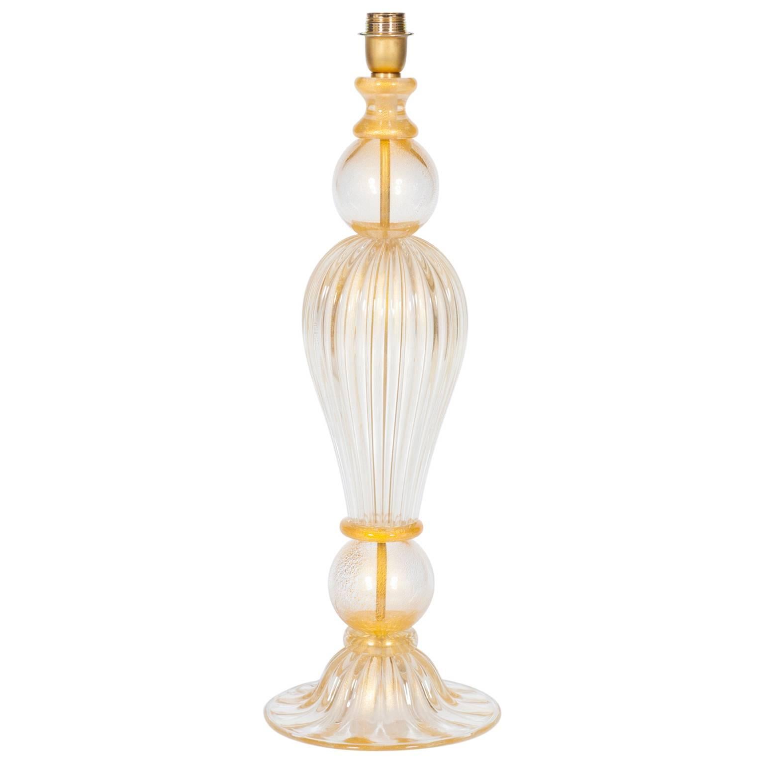 Italian Venetian Murano Glass Table Lamp Attributed to Seguso, 1970s
