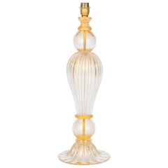 Italian Venetian Murano Glass Table Lamp Attributed to Seguso, 1970s