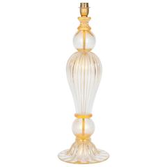 Italian Venetian Murano Glass Table Lamp, Attributed to Seguso, 1970s 3