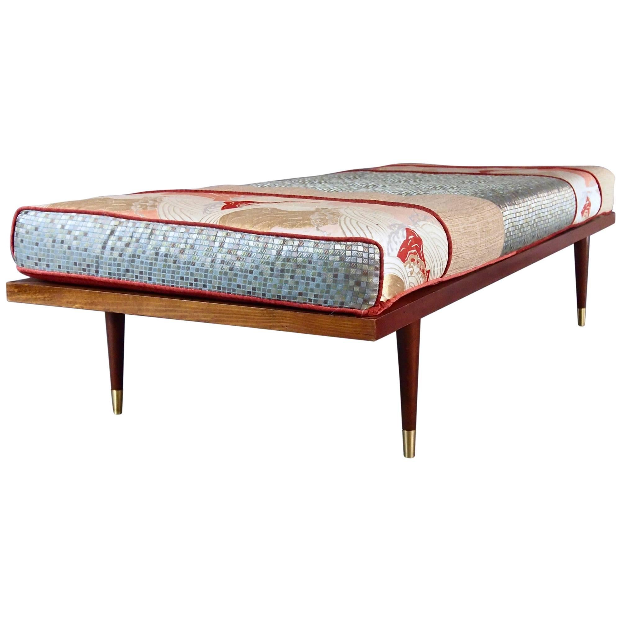 Mid Century Inspired Daybed with Vintage Obi For Sale